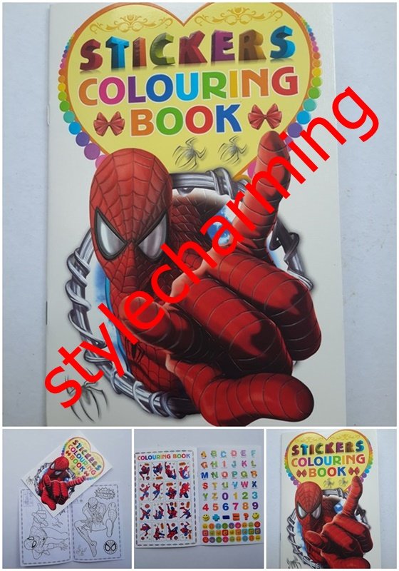 Sticker Colouring Book Spiderman