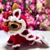 handmade crochet cny edition lion dance amigurumi patung doll decoration gift stuffed present hadiah