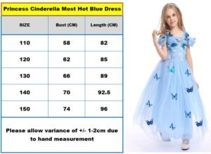 disney cinderella elegance costume dress with butterfly pink 120 130