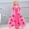 disney cinderella elegance costume dress with butterfly pink 120 130