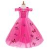 disney cinderella elegance costume dress with butterfly pink 120 130