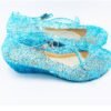 kids girl jelly shoes crystal sandal sofia rapunzel cinderella belle aurora frozen elsa blue pink purple princess disney costume pretend play birthday gift hadiah harijadi party