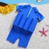 2801 boy girl kids floating swimming suit baju renang swimwear + cap batman