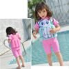 2810 boy girl kids floating swimming suit baju renang swimwear + cap cat m , l , xl