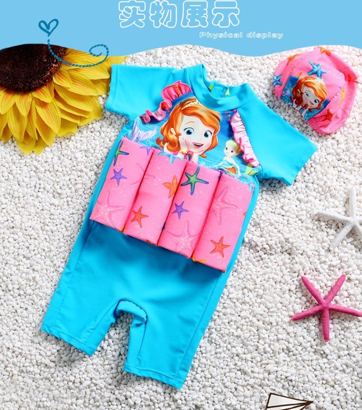 2806 Boy Girl Kids Floating Swimming Suit Baju Renang Swimwear + Cap - MERMAID M L XL 2806 boy girl kids floating swimming suit baju renang swimwear + cap mermaid m l xl