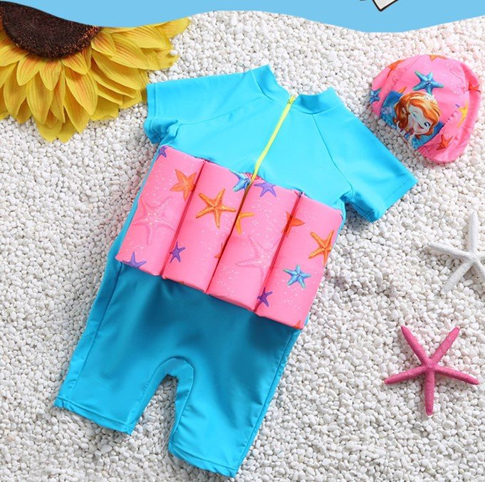2806 Boy Girl Kids Floating Swimming Suit Baju Renang Swimwear + Cap - MERMAID M L XL 2806 boy girl kids floating swimming suit baju renang swimwear + cap mermaid m l xl