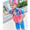 2806 boy girl kids floating swimming suit baju renang swimwear + cap mermaid m l xl