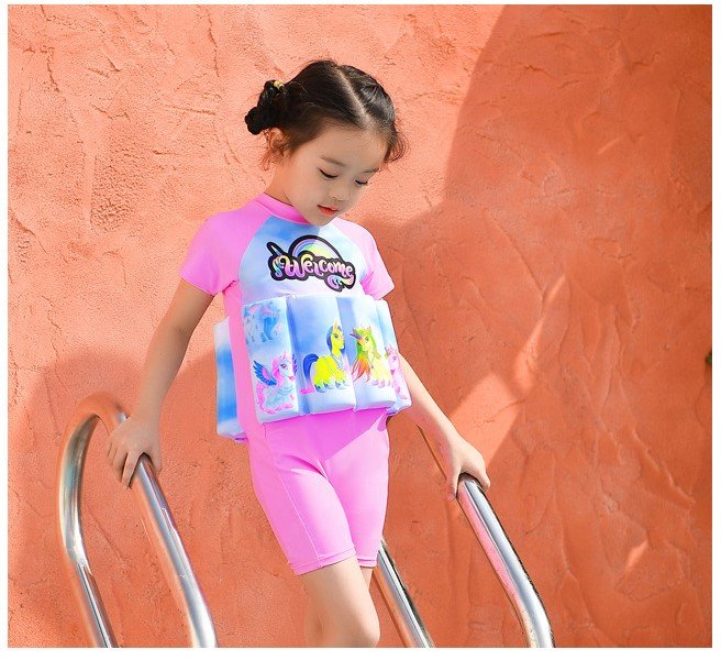 code 2013 2803 girl kids floating swimming suit baju renang swimwear + cap unicorn kqnsvvrv1637569347.jpg